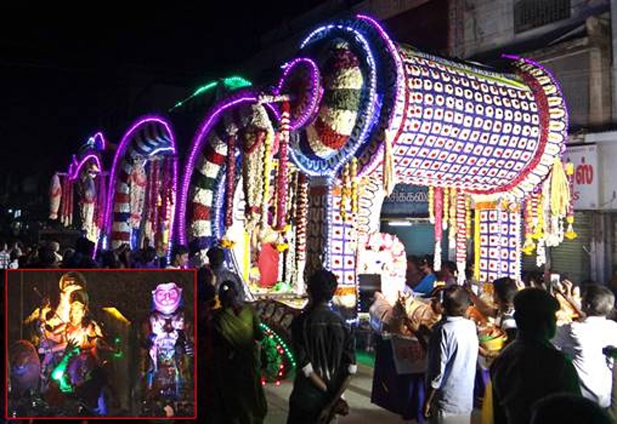 பழனியில் பூச்சொறிதல் ரத ஊர்வலம்